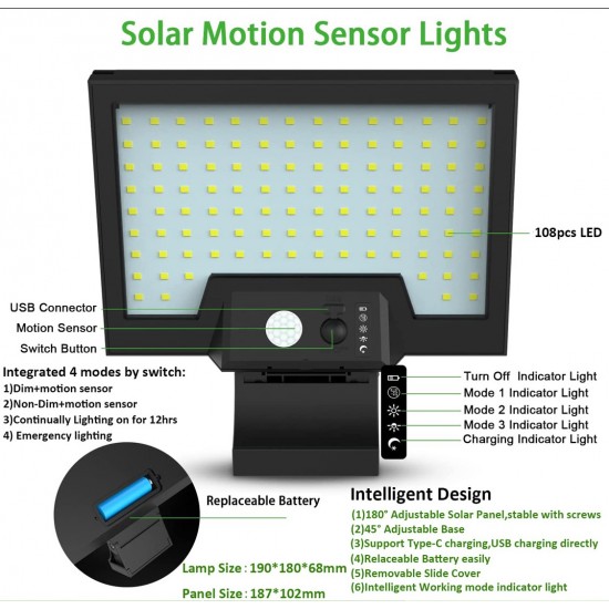 LED solární svítidlo IQ-ISSL 10 WL
